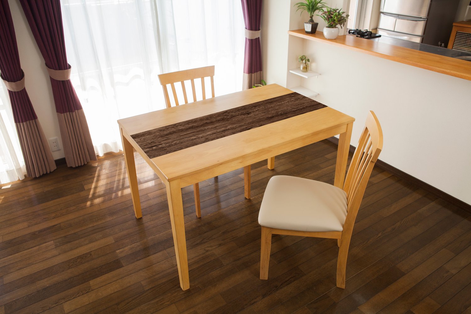 貼ってはがせる! テーブルデコレーション 30cm×150cm エイジドウッド ダークブラウン(DBR)